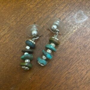 Earrings women posts with dangle stack about 1.3 inch long